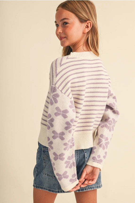 Ivory Lilac Sweater