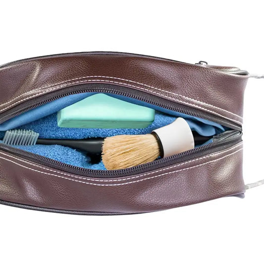 OId School Camo Toiletry Bag, MS State Brown