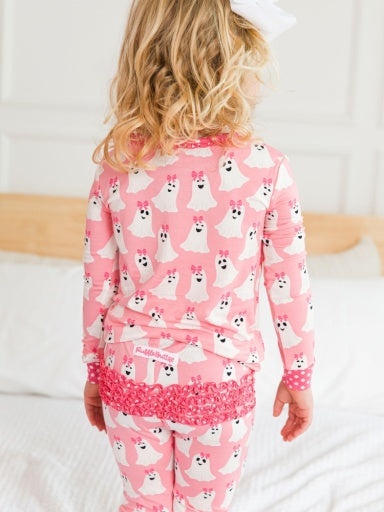 Toddler Ruffle Long Sleeve Pajama Set, Bamboo Viscose, GHOSTIE GIRLS