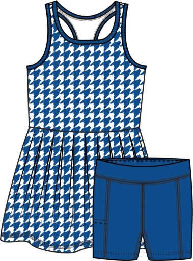 Active Dress & Bike Short Set, VARSITY BLUE HOUNDSTOOTH