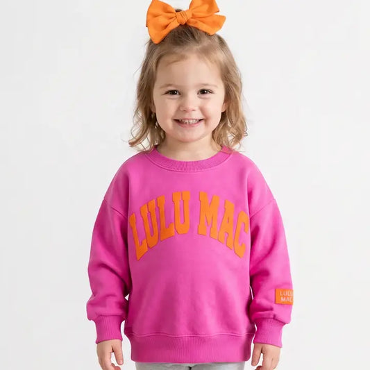 Toddler Lulu Mac Sweatshirt, Pink/Orange