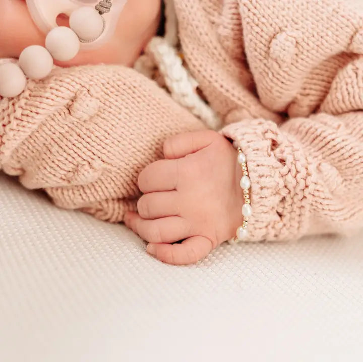 Quinn Freshwater Pearl 14K Plated Mom & Me Bracelet