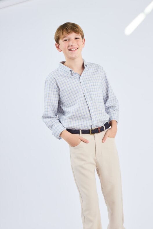 Blue/Tan Pier Front Button Down Shirt